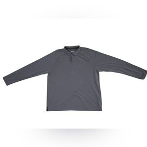 RHONE Men's Long Sleeve Mock Neck Shirt - Charcoal Gray
